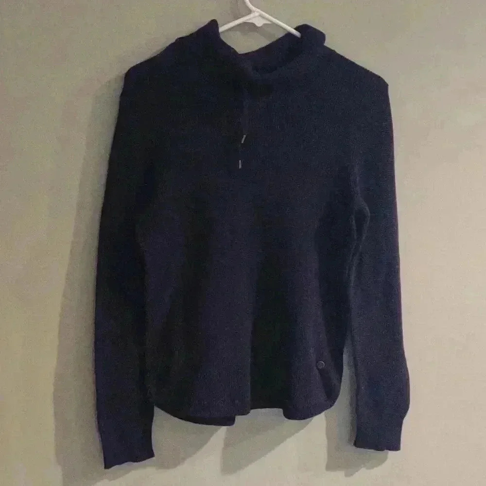 Lauren Ralph Lauren cowl neck long sleeve navy blue top women's large